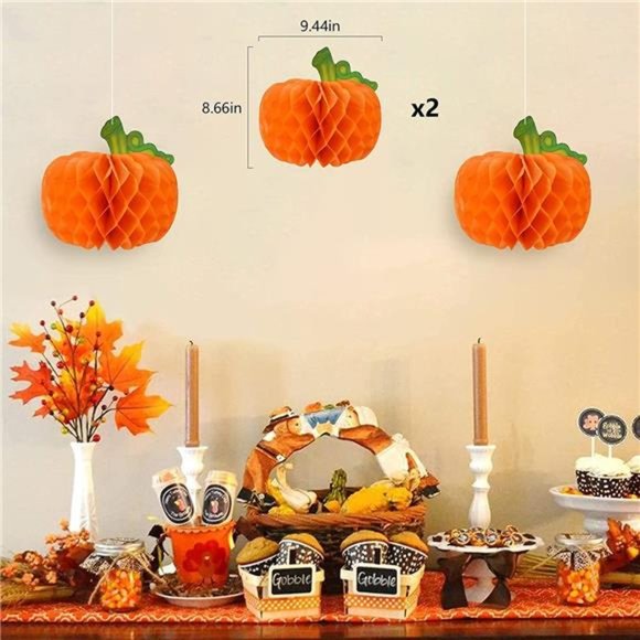 Set of 40 Thanksgiving Decorations, Pre-Assembled Thanksgiving Hanging Swirls - Picture 2 of 7